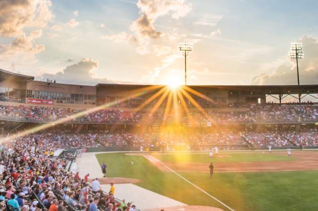 Sunset over Victory Field, how of the Indianaplis Indians