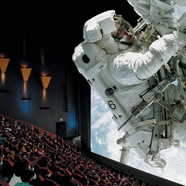 The 6-story tall IMAX theater at the Indiana State Museum is Indiana's largest screen