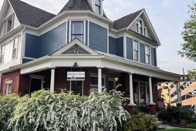 Front View Of Nestle Inn bed and breakfast in the popular Mass Ave neighborhood