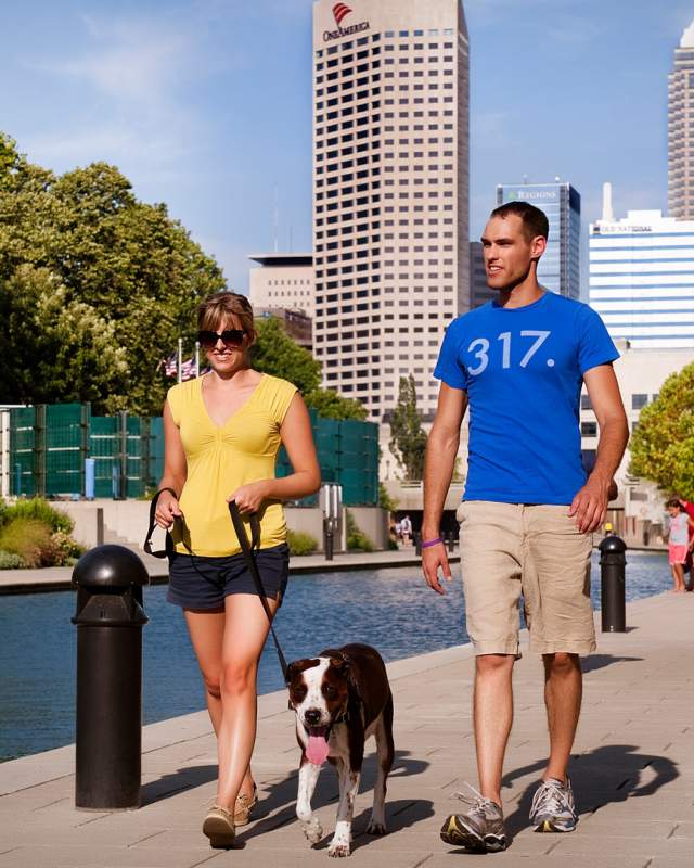 Strolling, running, and biking are all in style along the Central Canal in White River State Park