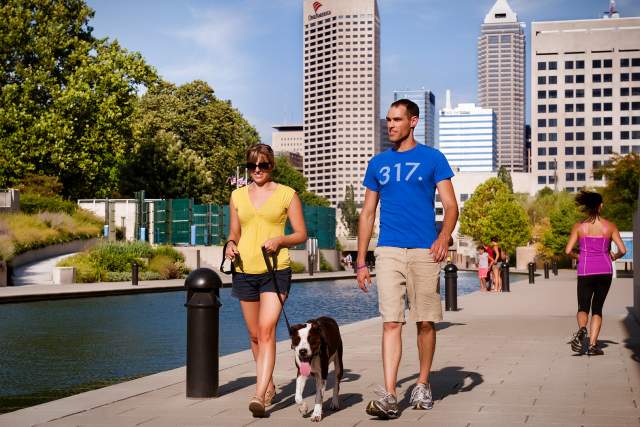 Strolling, running, and biking are all in style along the Central Canal in White River State Park