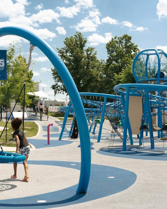 The Colts Canal Playscape blurs the line between playground and art.