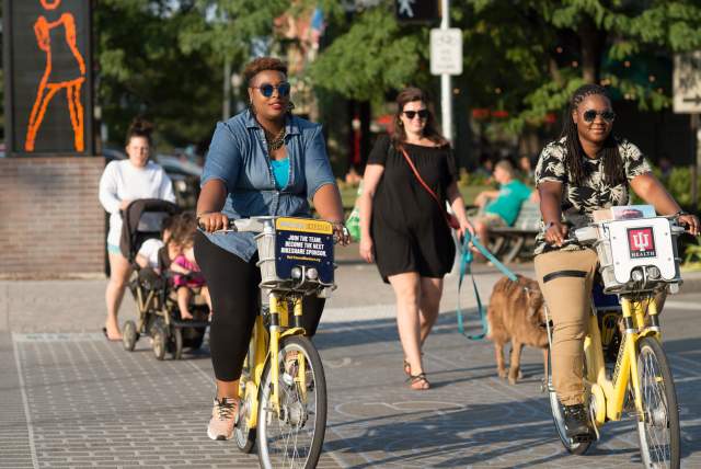 The Indianapolis Cultural Trail is a 10-mile biking and walking trail in the heart of Indy.