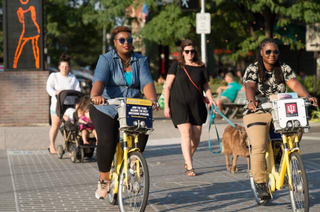 The Indianapolis Cultural Trail is a 10-mile biking and walking trail in the heart of Indy.