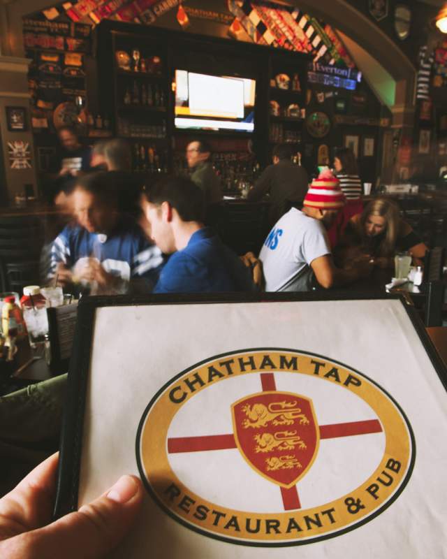 The Chatham Tap is a favorite sports bar for soccer fans