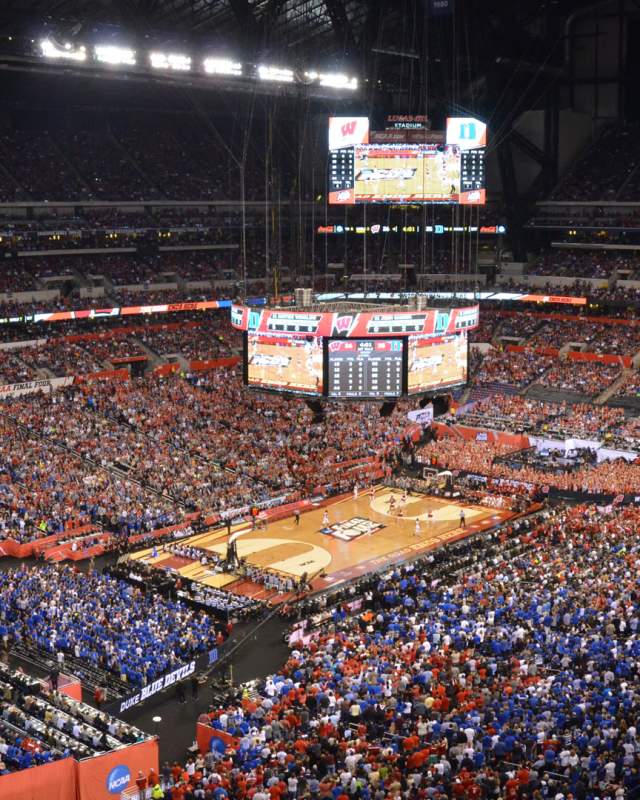 Indy regularly plays host to NCAA basketball at Lucas Oil Stadium and Gainbridge Fieldhouse