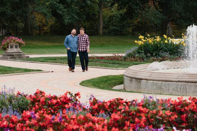 The sunken gardens in Garfield Park are a popular place to experience natural beauty.