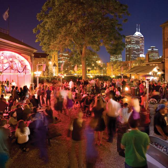 Dance the night away with live music at the Rathskeller biergarten