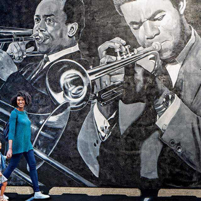 The Indiana Avenue Jazz Masters mural by Pamela Bliss