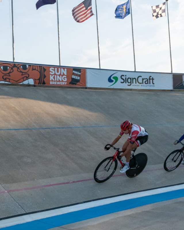 cyclists on track