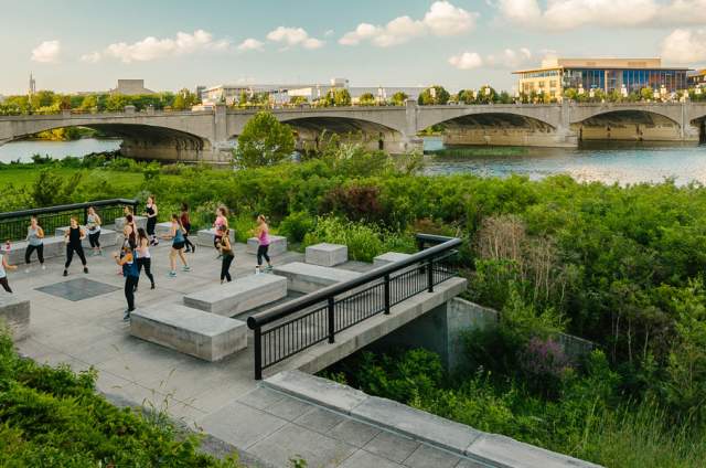 Working out on the banks of the White River