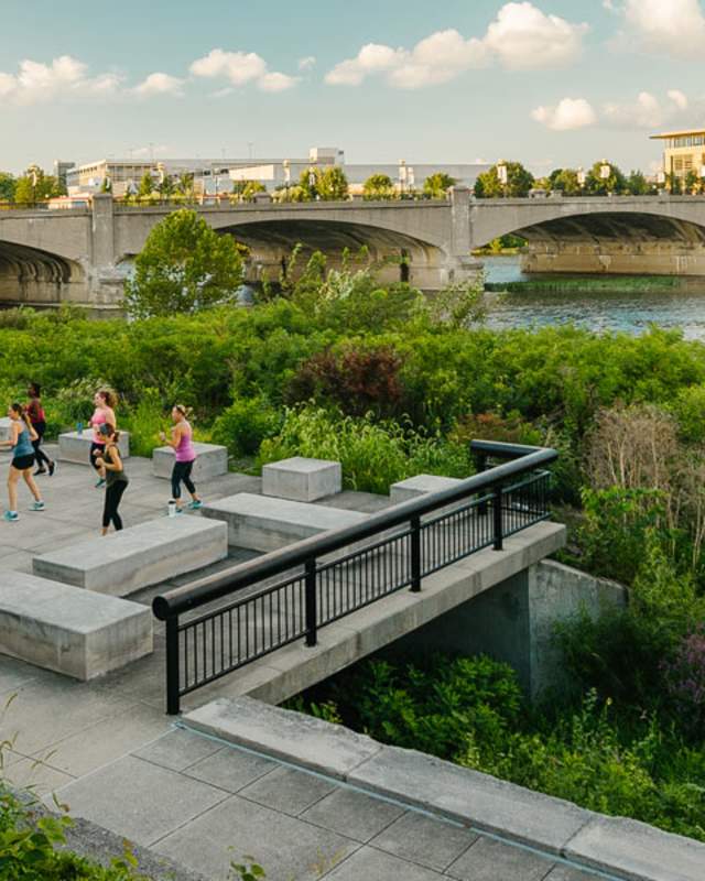 Working out on the banks of the White River