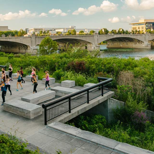 Working out on the banks of the White River